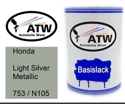 Honda, Light Silver Metallic, 753 / N105: 500ml Lackdose, von ATW Autoteile West.